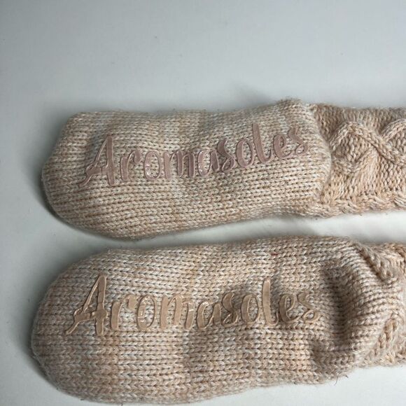 MinxNY Old School Slipper Socks Pink Tan One Size - Picture 5 of 9